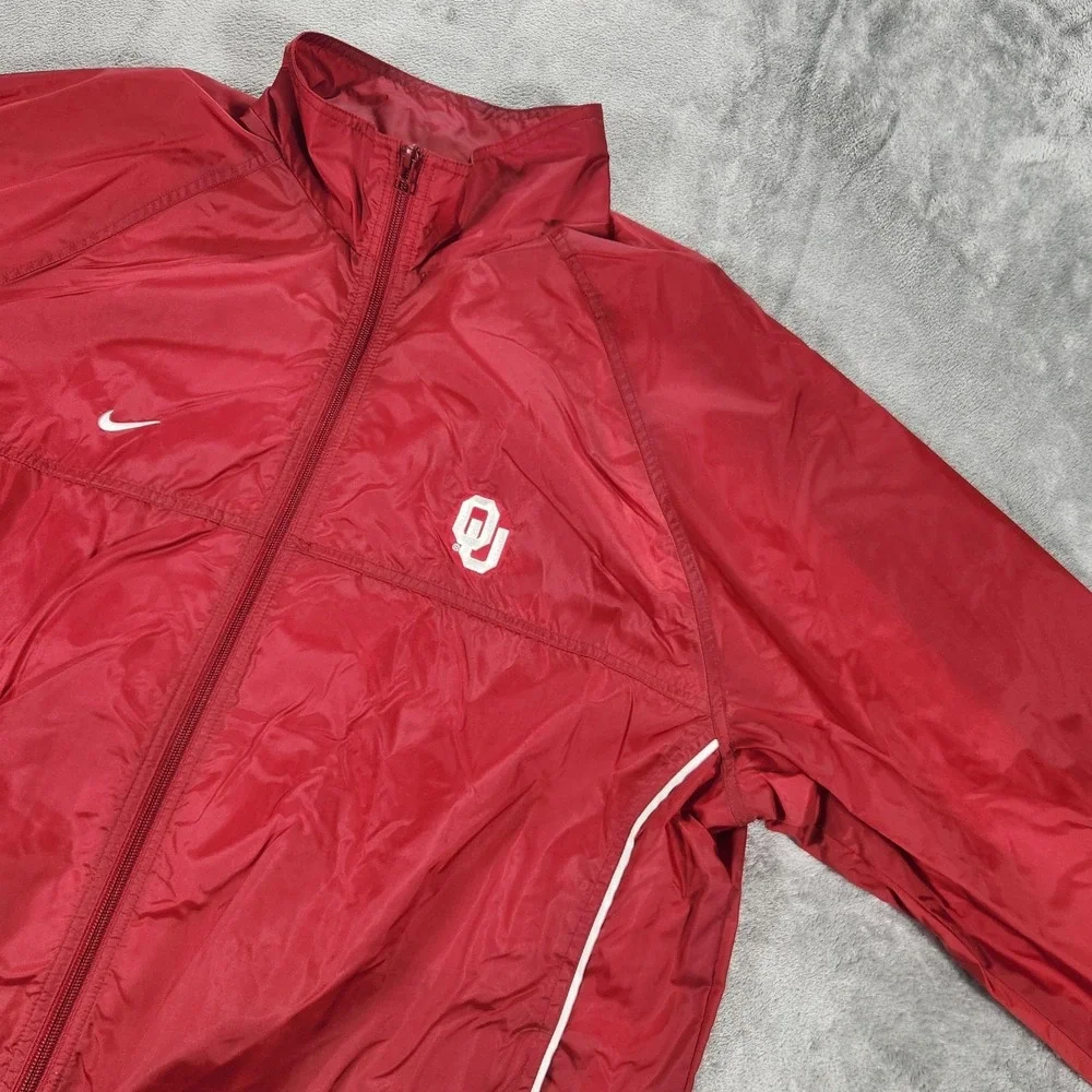 Vintage Oklahoma Sooners Jacket‎ Mens XL Red NCAA Football Nike Windbreaker